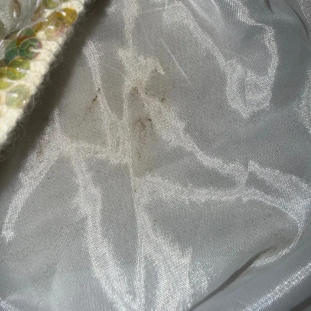 Vintage iridescent sequin pearl cardigan fairy core romantic Y2K - Picture 8 of 8